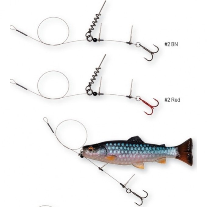 Оснастка SAVAGE GEAR Linethru Corkscrew Rig #2 30cm 22kg 2pcs 72243 Оснастка SAVAGE GEAR Linethru Corkscrew Rig #2 30cm 22kg 2pcs 72243