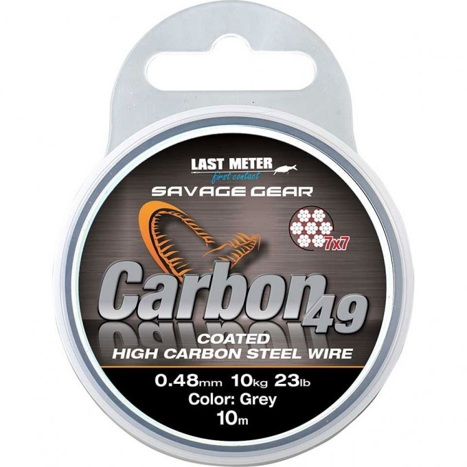 Поводковый материал SAVAGE GEAR Carbon49 0.60mm 16kg 35lb Coated Grey 10m 54896 Поводковый материал SAVAGE GEAR Carbon49 0.60mm 16kg 35lb Coated Grey 10m 54896